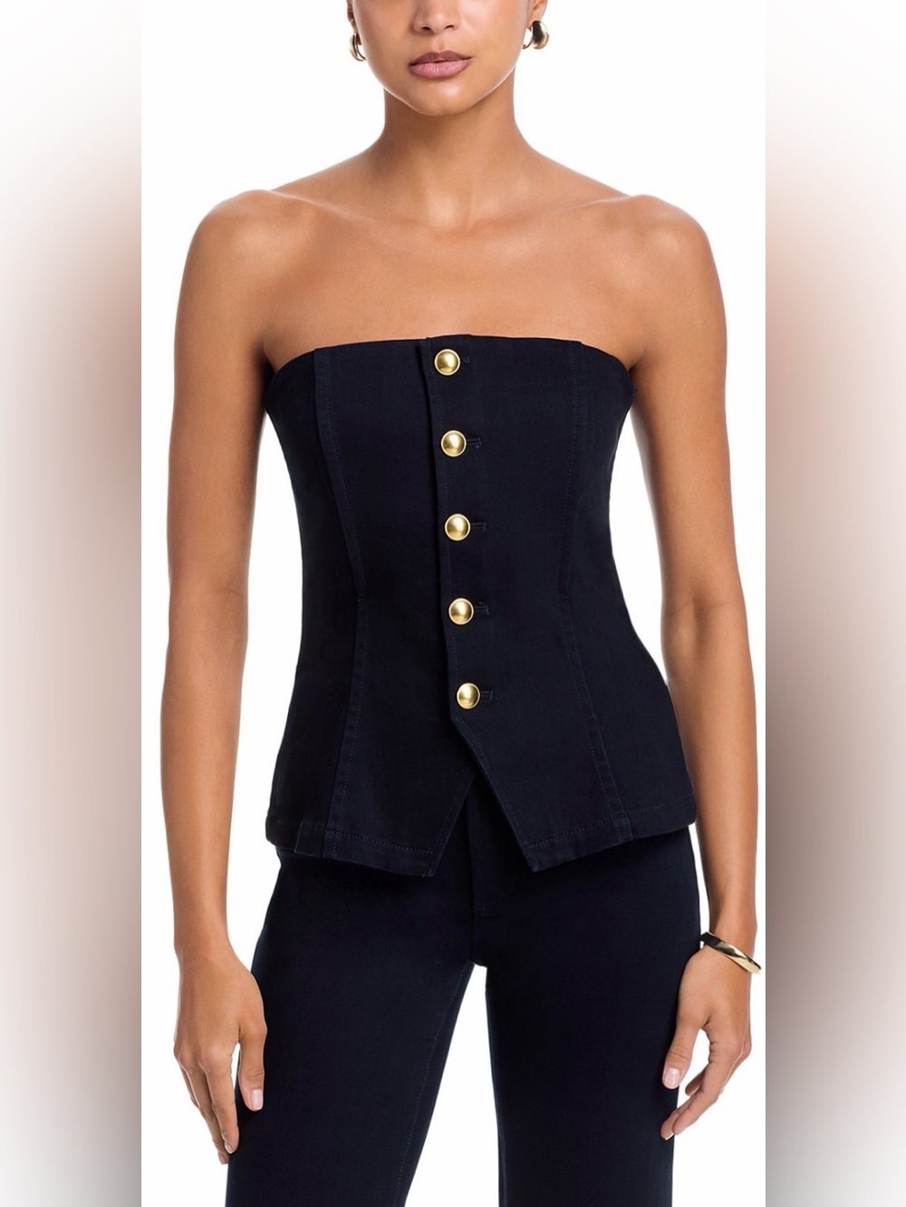 PAIGE Ronan Strapless Denim Top